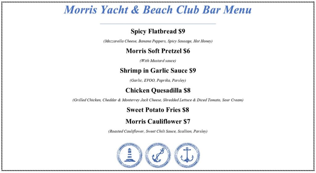 MYBC Bar Menu