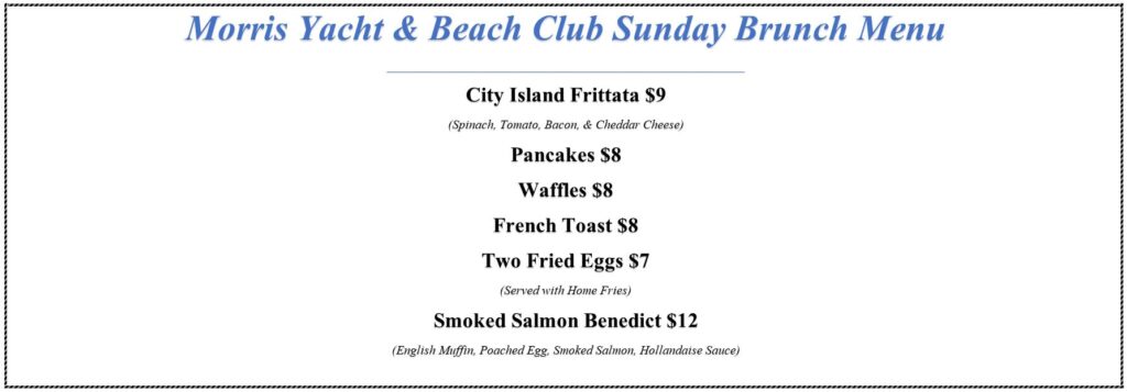 MYBC Sunday Brunch Menu